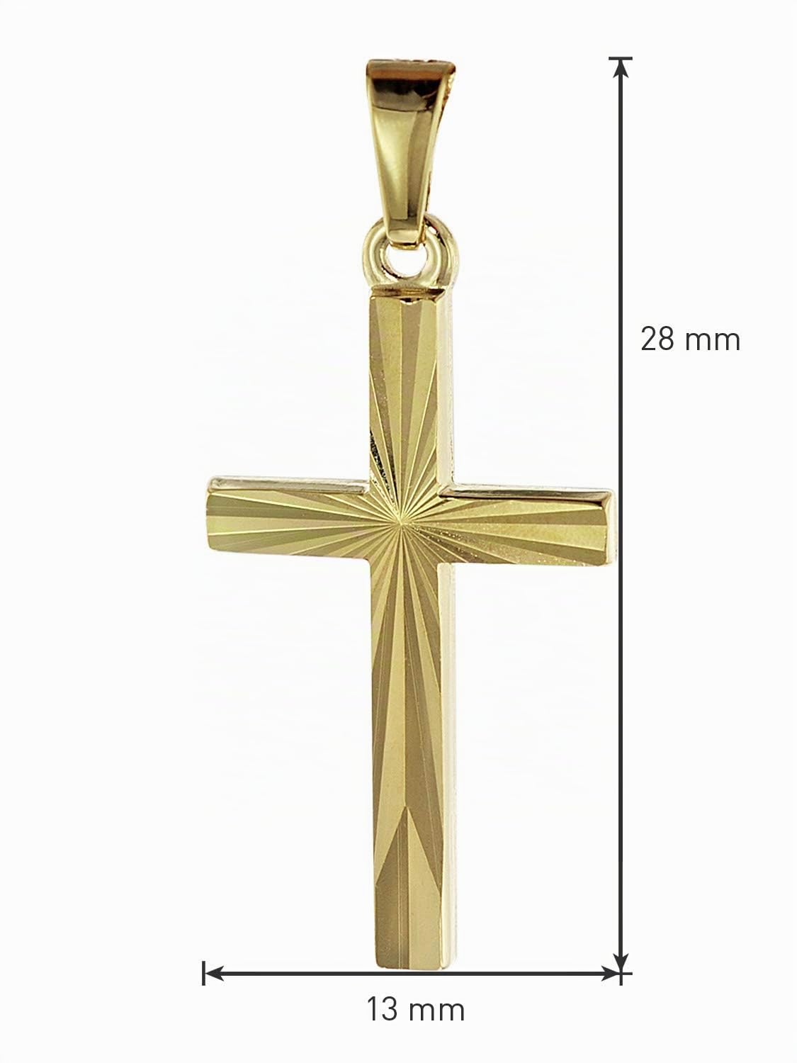 trendor Halsketten Kreuz-Anhänger Gold 333 22 mm 42 cm