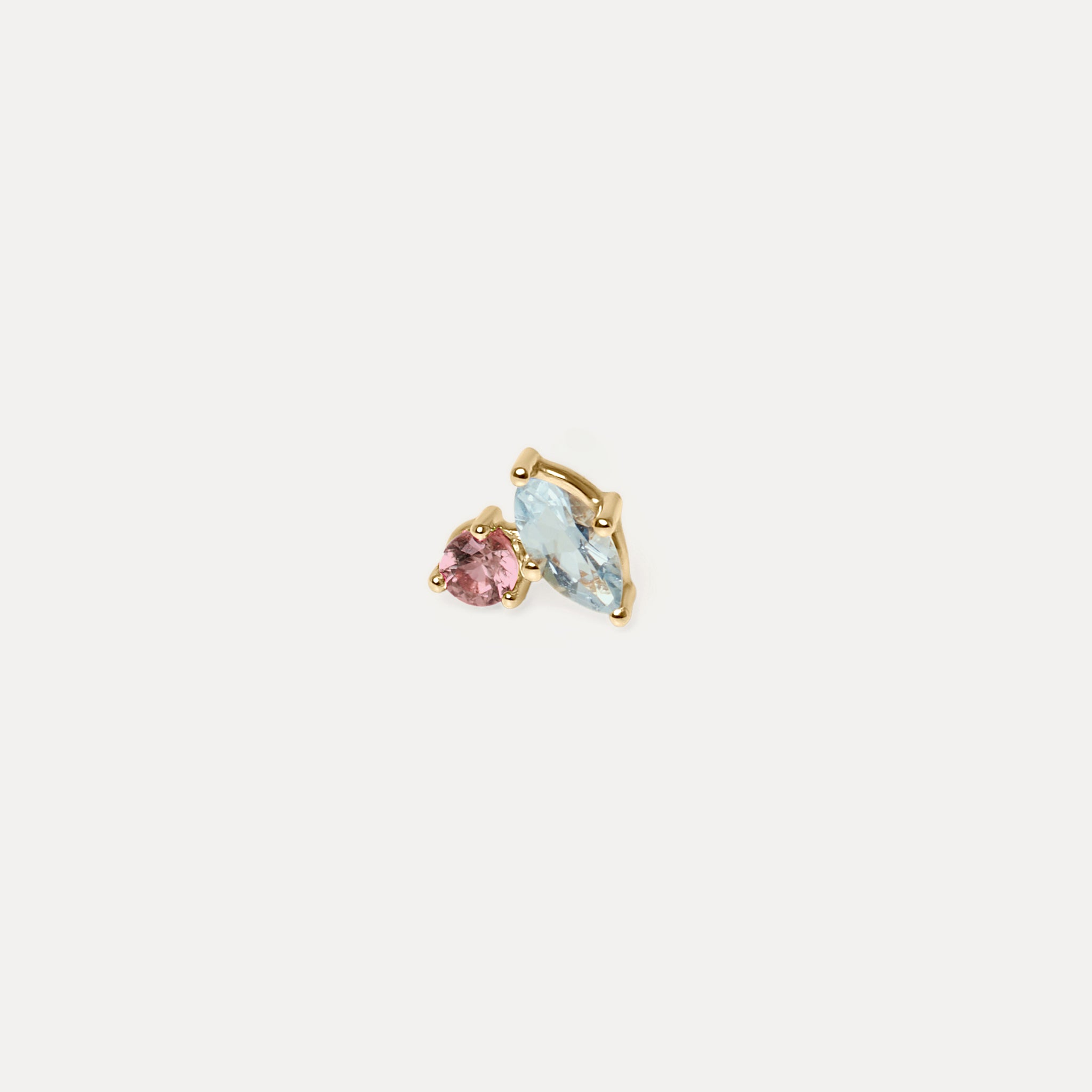 Stilnest Joy Ohrstecker 585 Gold Aquamarin Turmalin Single