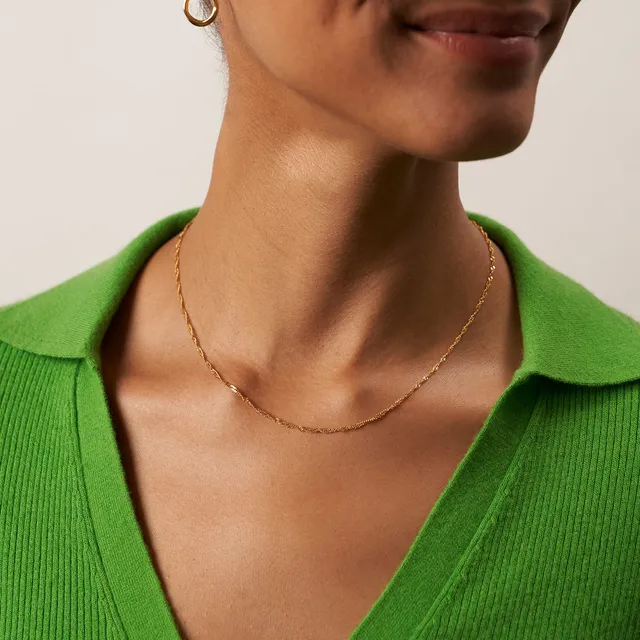 Stilnest Singapore Kette 45cm Halskette Gold Vermeil