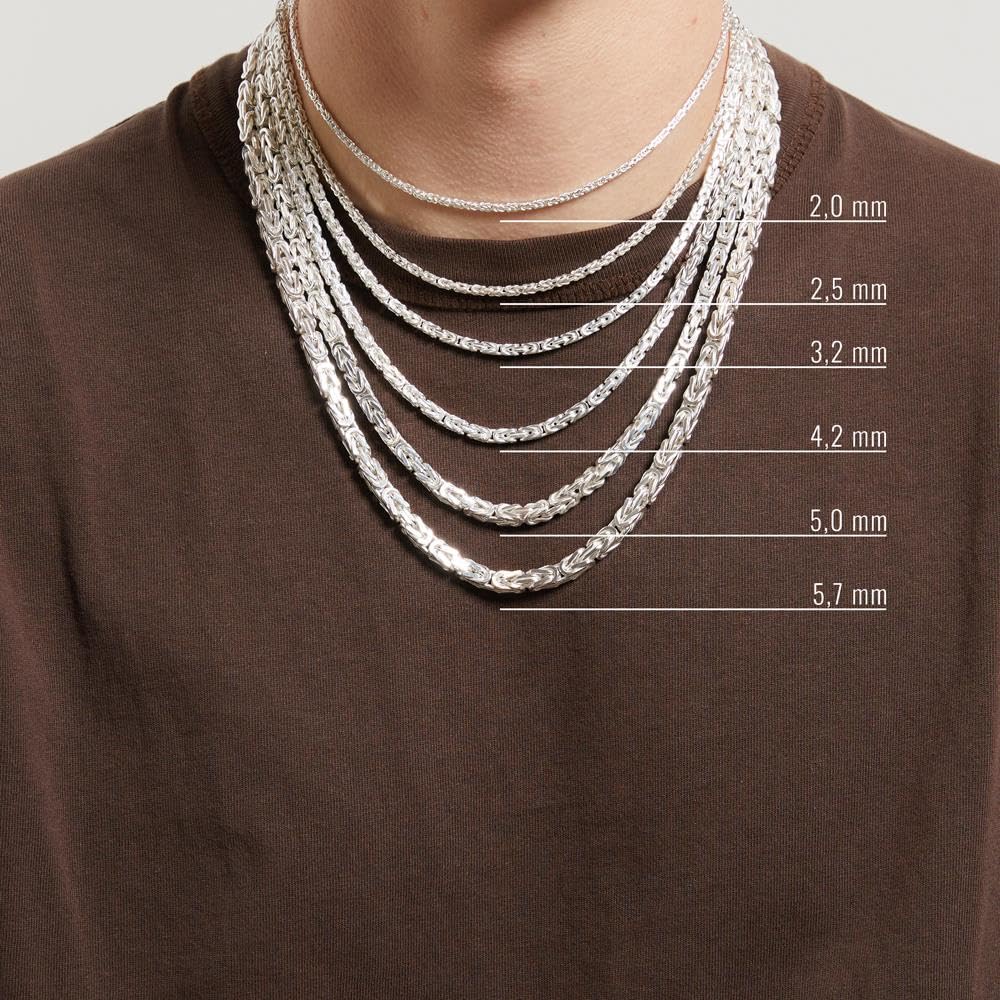 JEWLIX Königskette Herren 925er Silber 5mm Vierkant