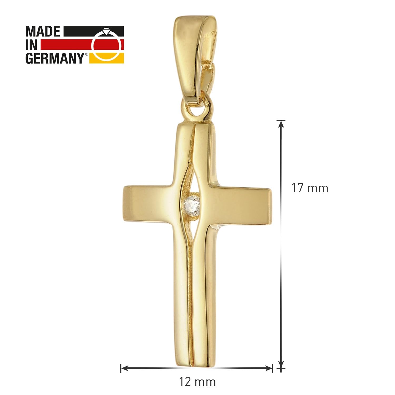 trendor 28452 Kreuz Halskette Silber vergoldet 40 cm