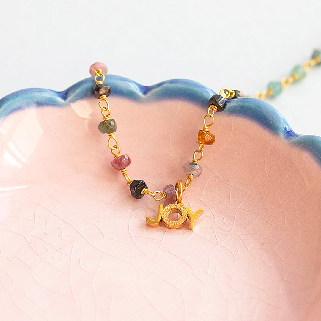 Joy by Corrine Smith Mixed Gemstone Joy Halskette Gold