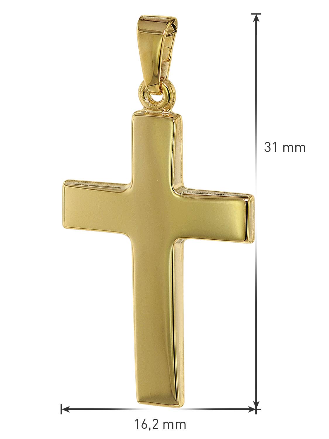 trendor Kreuz-Anhänger 24 mm Gold 333 Halskette 50 cm