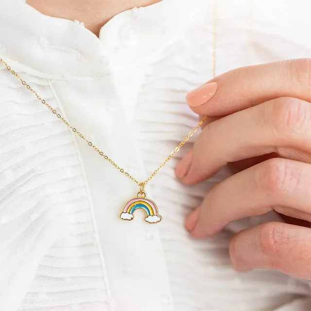Joy by Corrine Smith Pastel Rainbow Halskette Gold