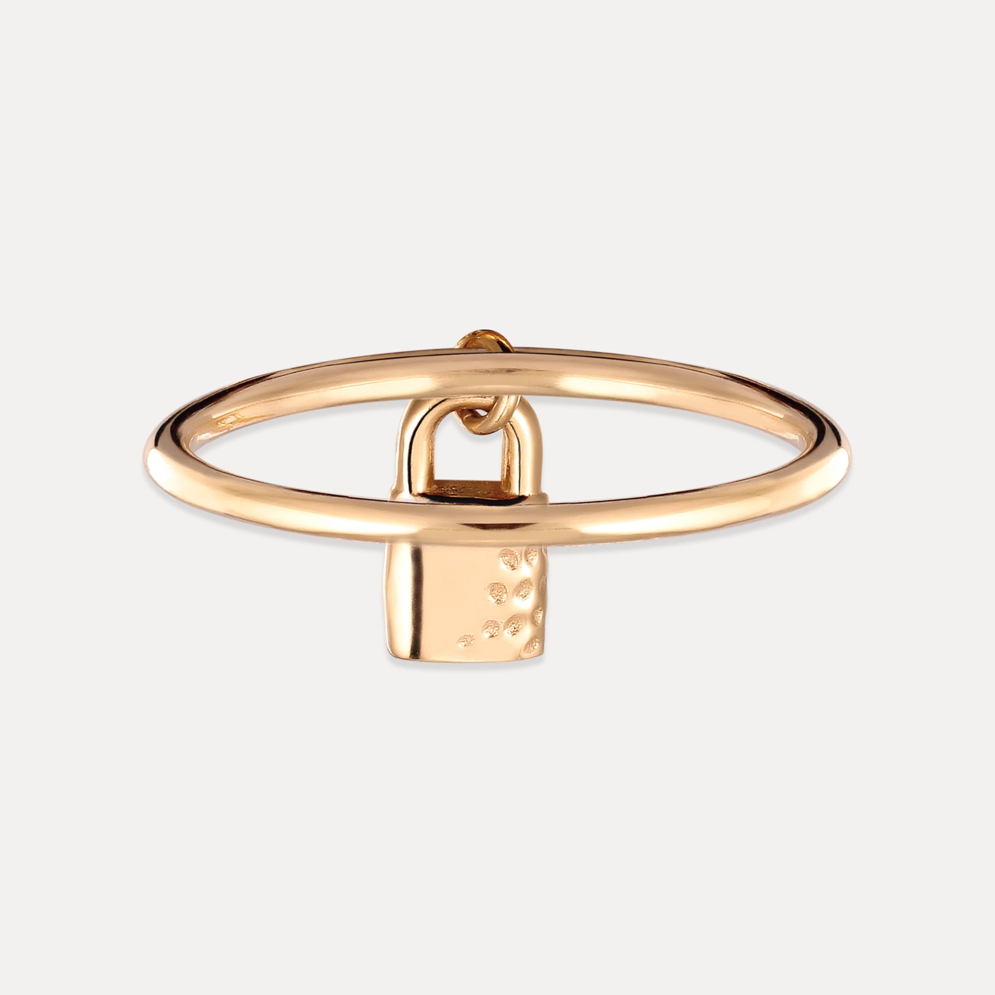 Stilnest Tiny Padlock Ring 585 Gold Ring Gr. 54 Schloss