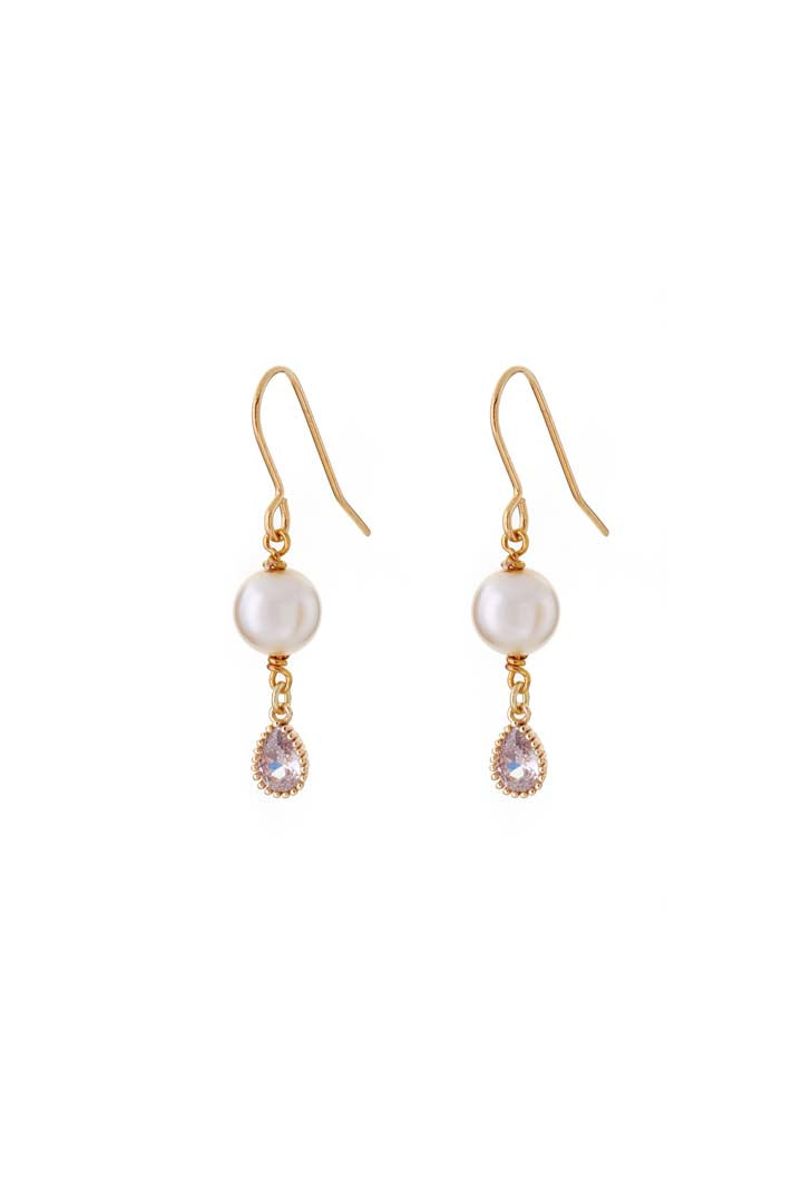 Joy by Corrine Smith Braut Perlen Ohrringe Gold Tropfen