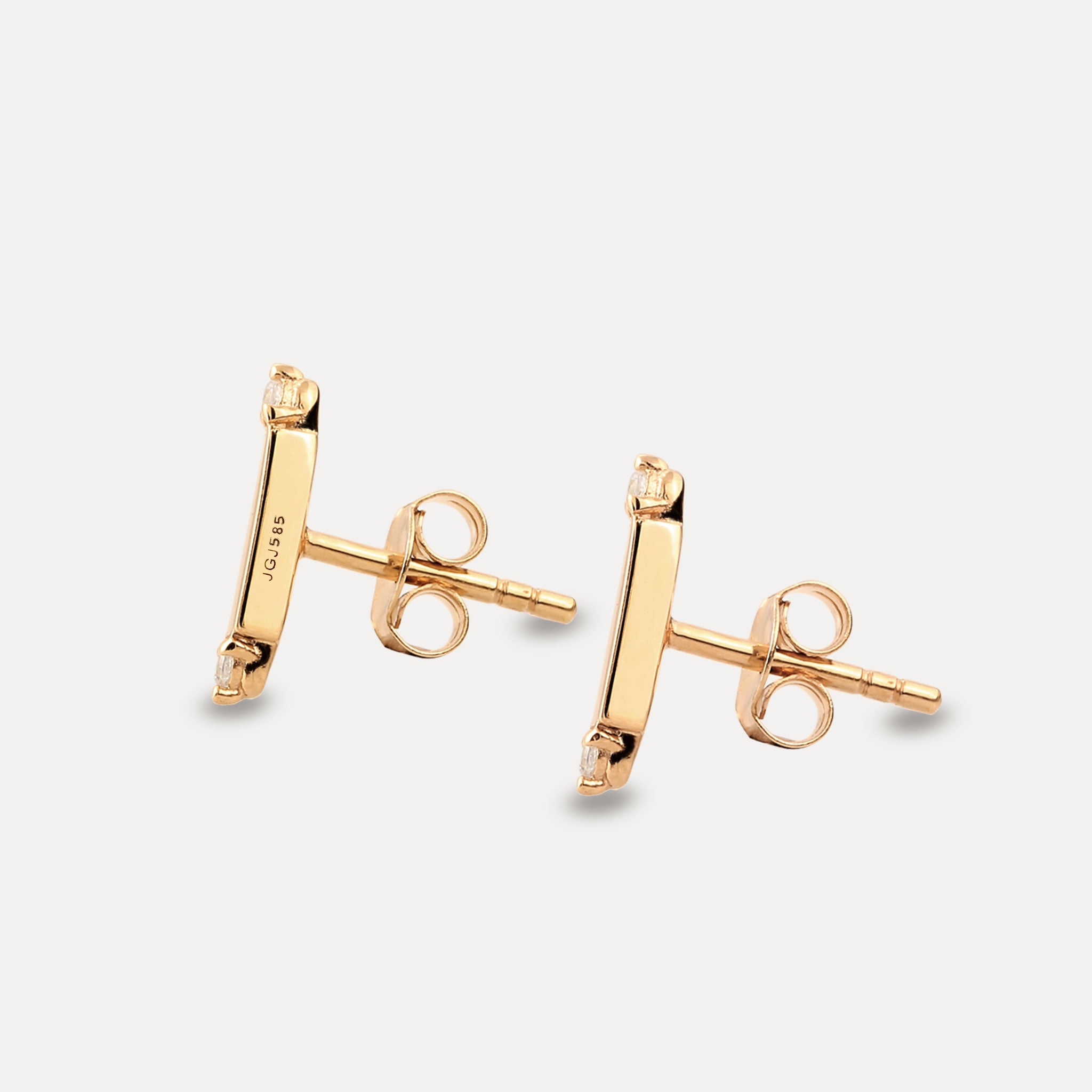 Stilnest Brick Tag Saphir Ohrstecker 585 Gold Massivgold