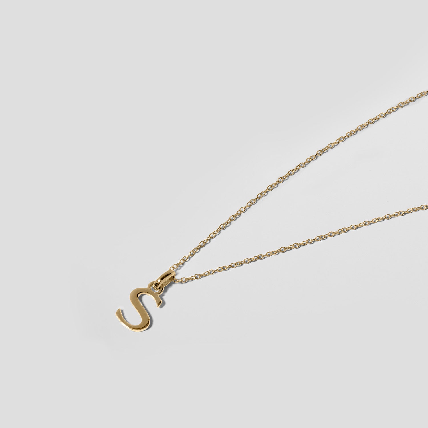 Stilnest Initial Buchstabe Kette 585 Gold 45cm B