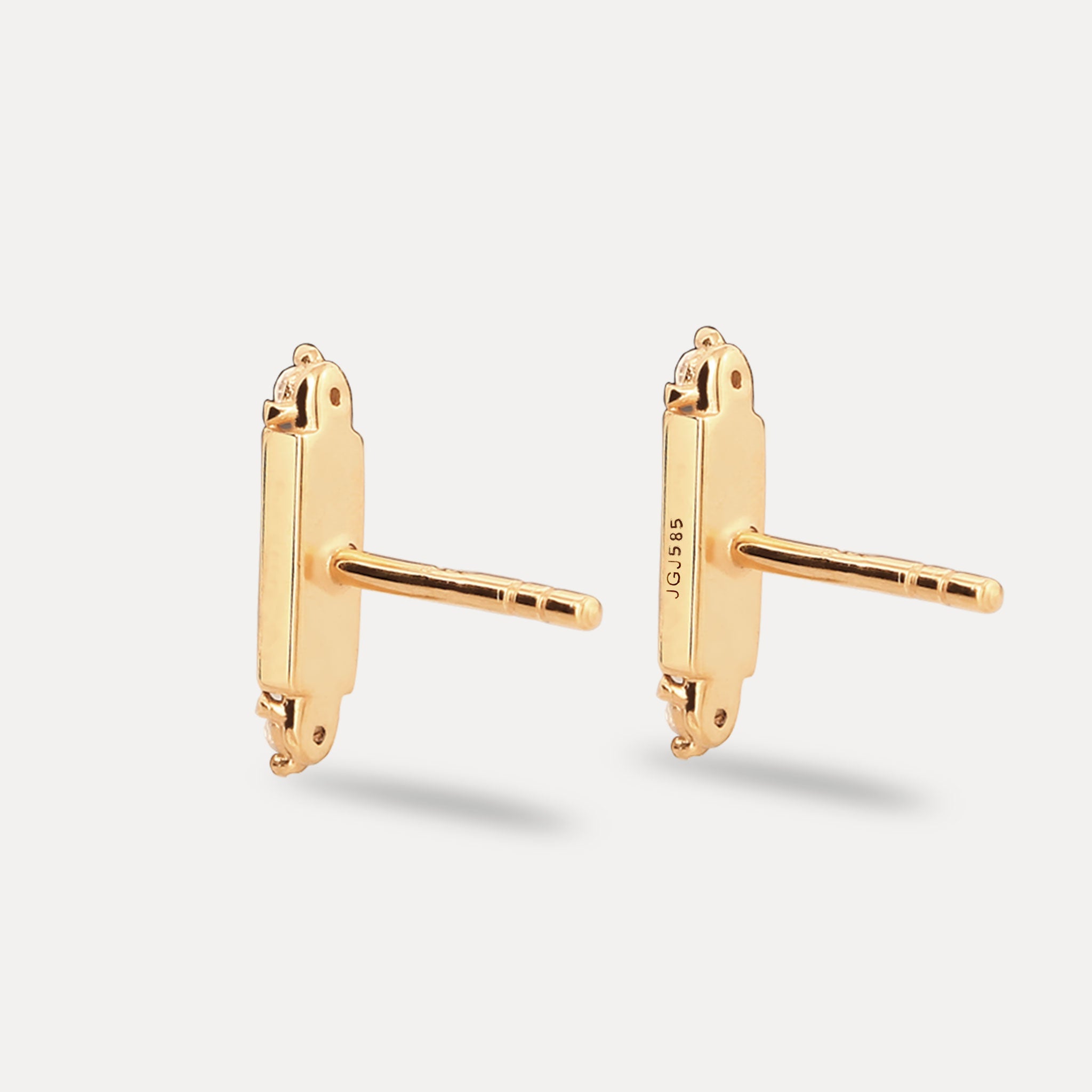 Stilnest Brick Tag Saphir Ohrstecker 585 Gold Massivgold