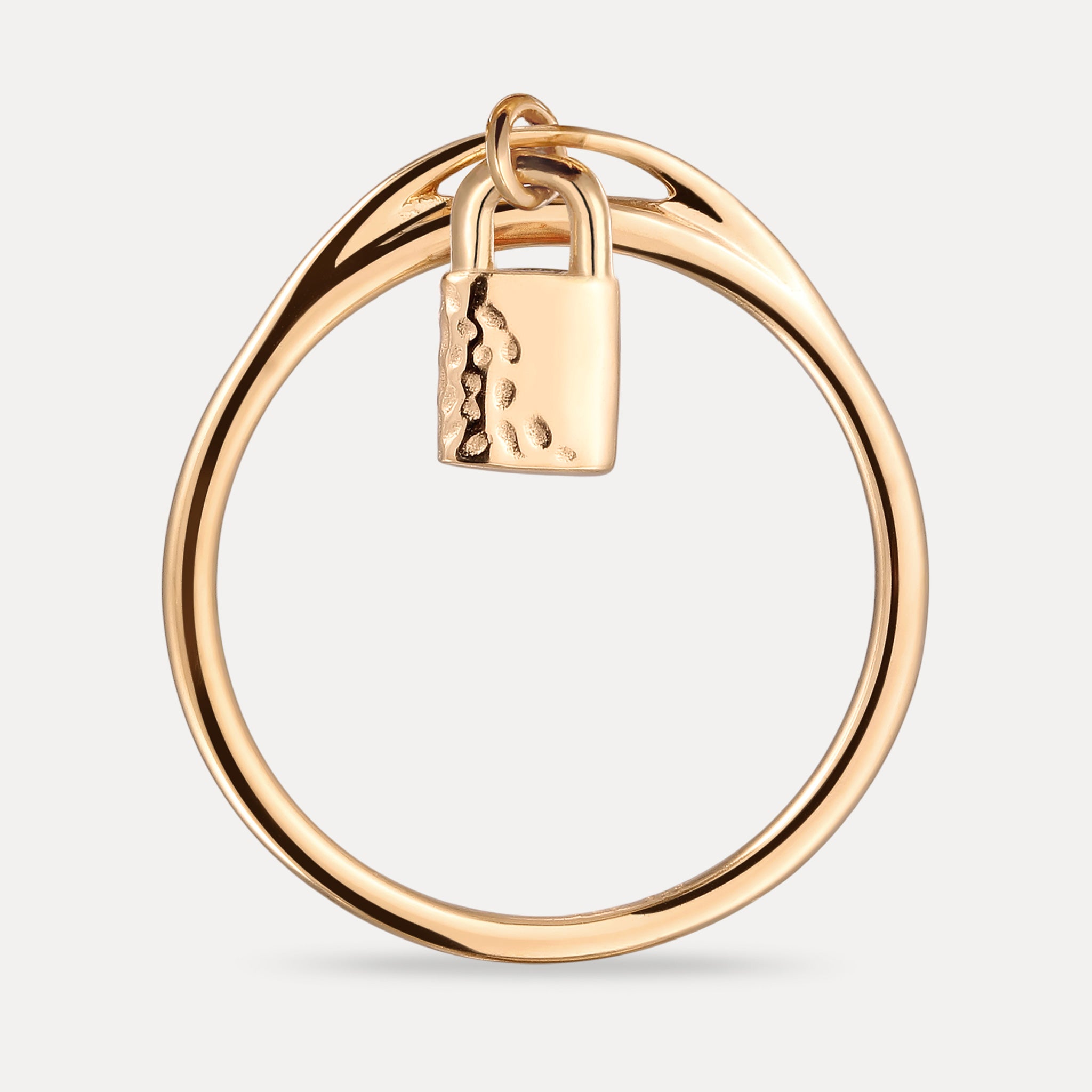 Stilnest Tiny Padlock Ring 585 Gold Ring Gr. 54 Schloss