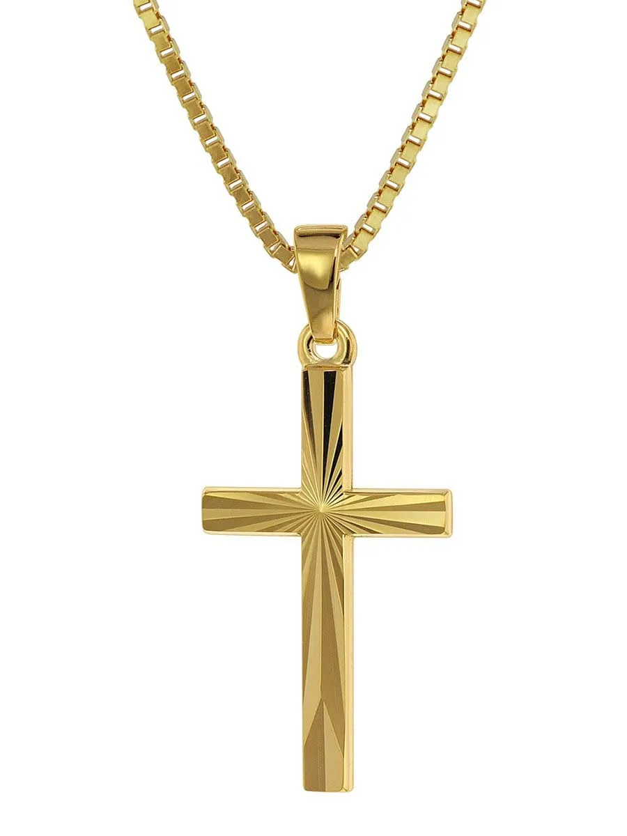 trendor Halsketten Kreuz-Anhänger Gold 750 50 cm 75438 Kette