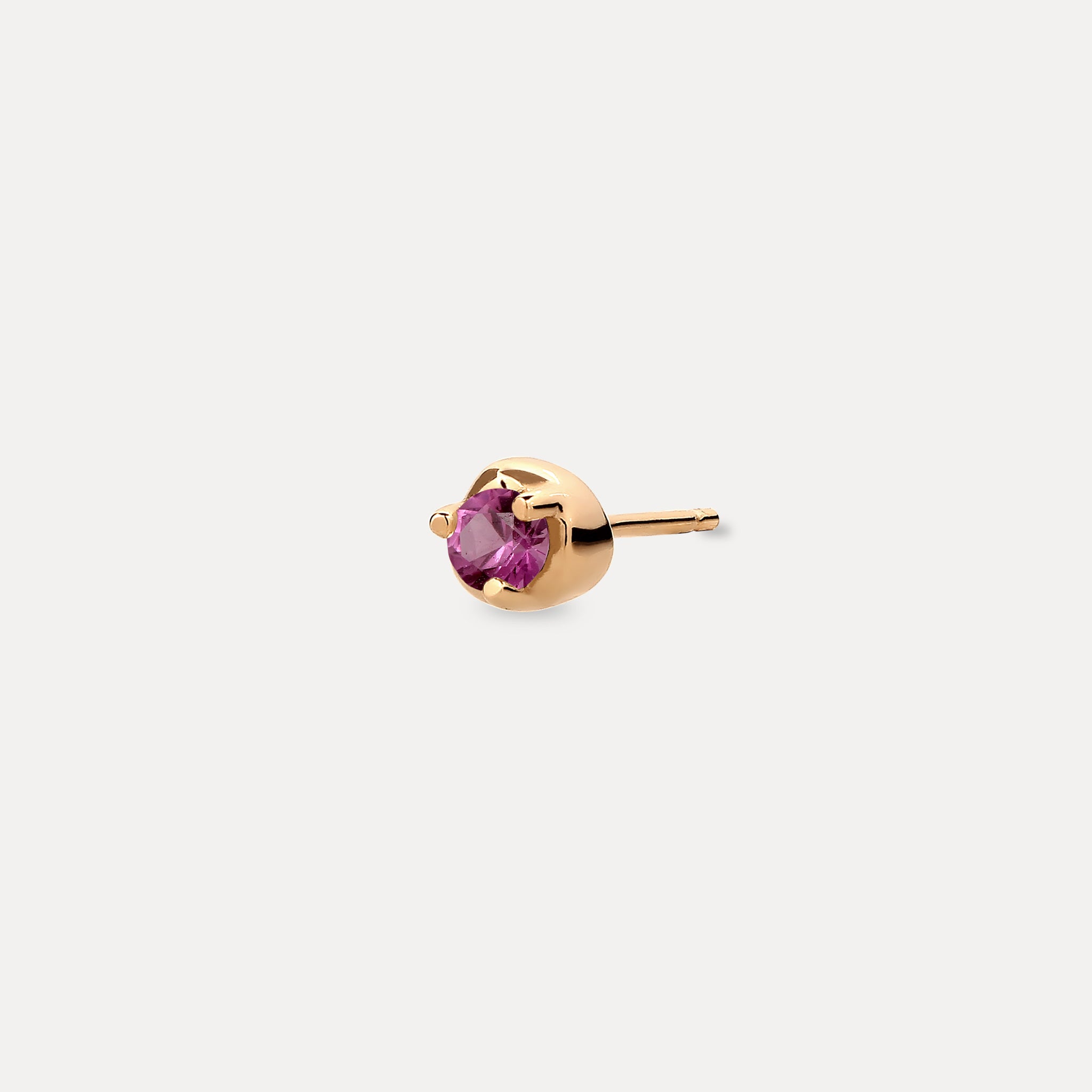 Stilnest Mini Birthstone Ohrstecker Gold Februar Amethyst