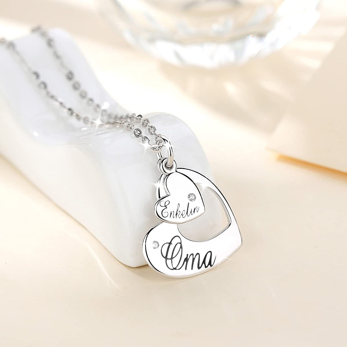 Eudora Harmony Bola Oma Enkelin Kette Silber 45,7 cm Herz