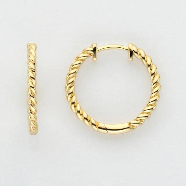 Eugen Rühle Ohrschmuck Scharnier-Creolen 16,8mm 585 Gelbgold