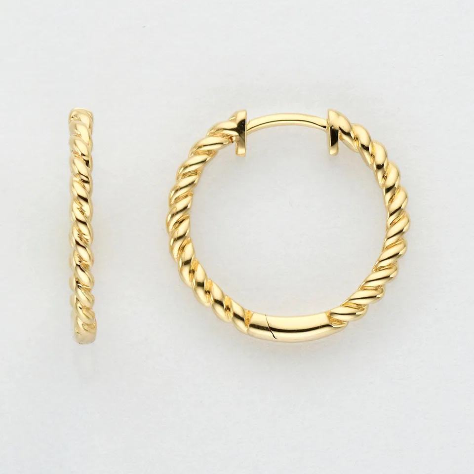 Eugen Rühle Ohrschmuck Scharnier-Creolen 16,8mm 585 Gelbgold