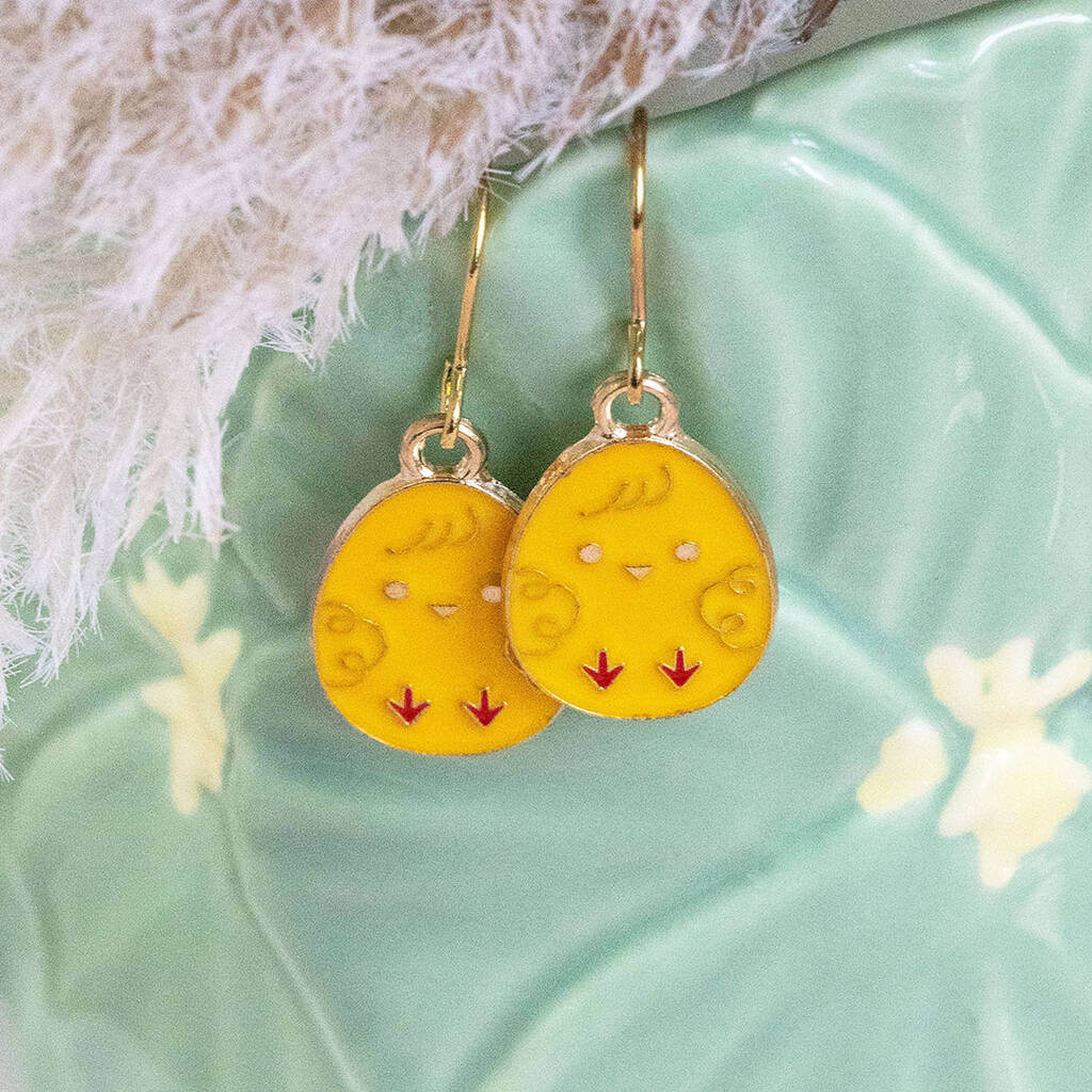 Joy by Corrine Smith Earrings Cute Enamel Easter Egg Ohrringe Gold