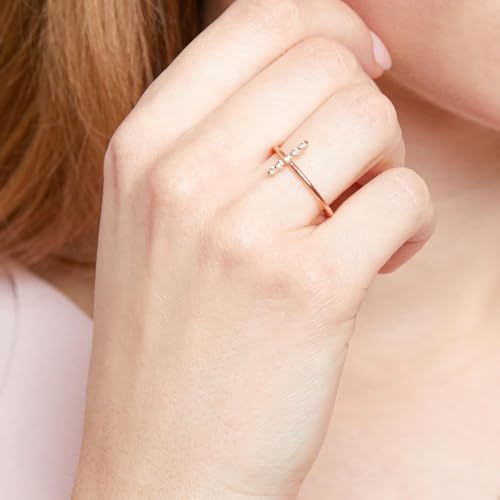 JEWLIX DR0522-R Goldring Roségold 585 Weißtopas Gr. 48