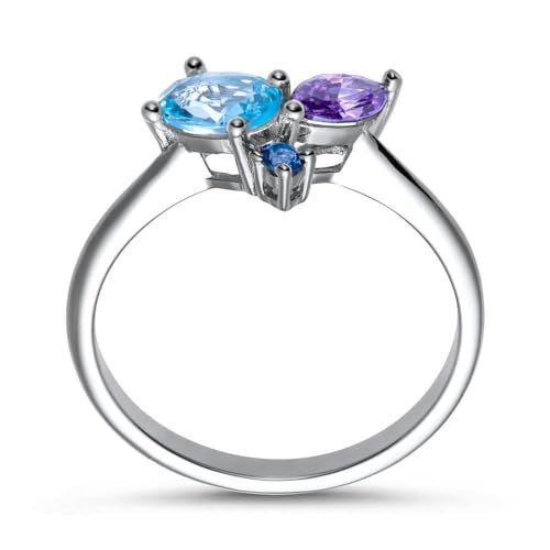 JEWLIX Ring Damen 925er Silber Zirkonia lila Gr. 54