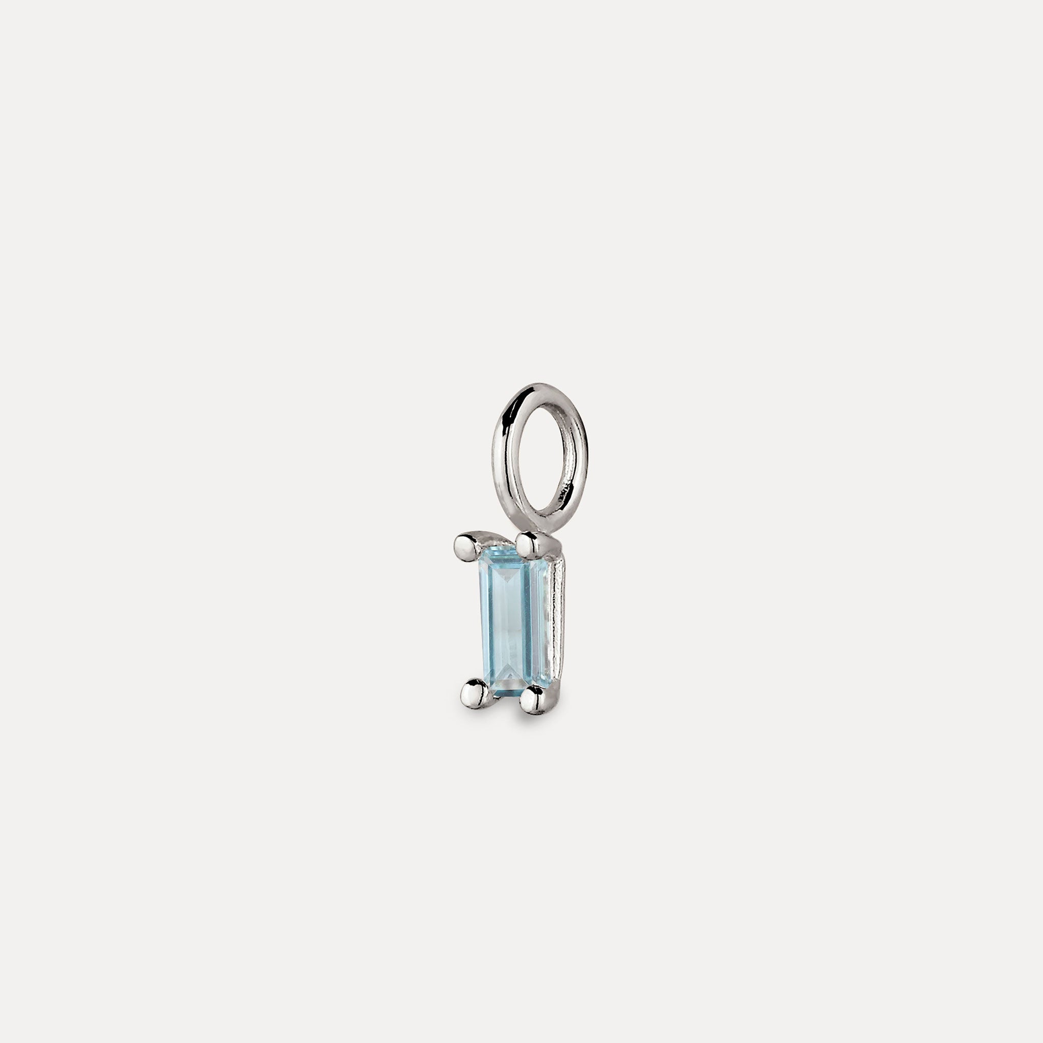 Stilnest Aquamarin Baguette Anhänger Gold Vermeil blau