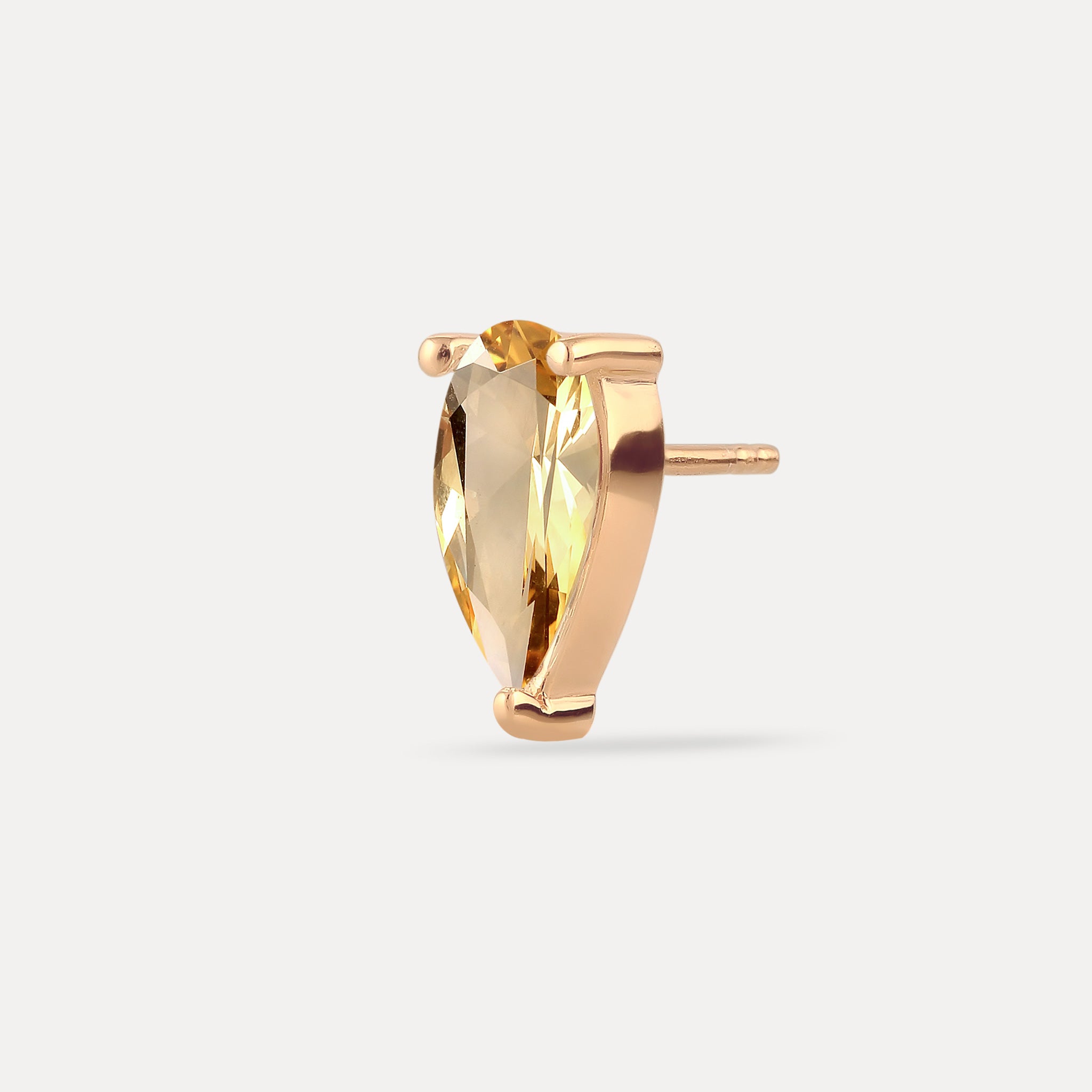 Stilnest Citrin Balance Drop Ohrstecker Single 585 Gold Tropfen