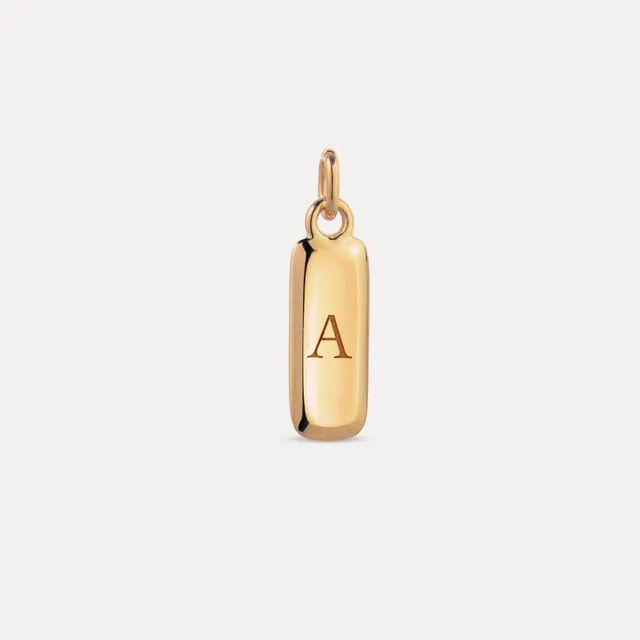 Stilnest Contour Bar Anhänger Gold Vermeil gravierbar