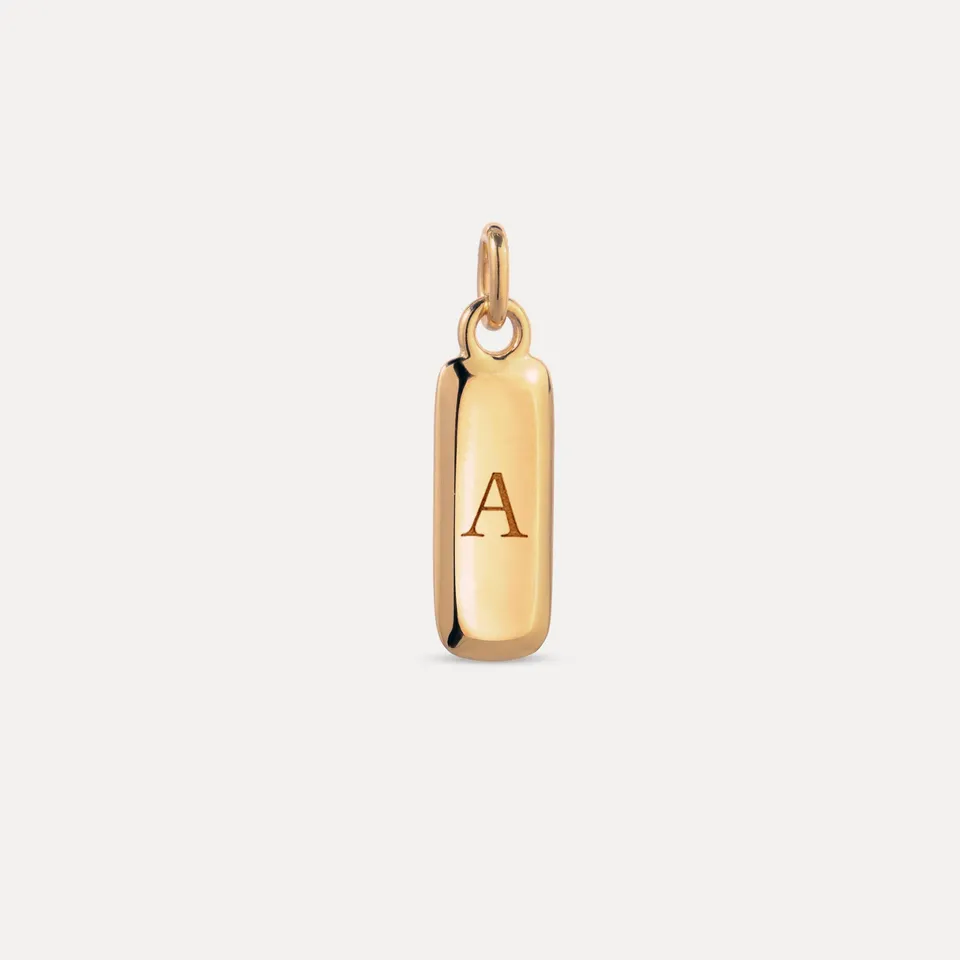 Stilnest Contour Bar Anhänger Gold Vermeil gravierbar