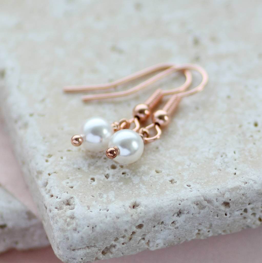 Joy by Corrine Smith Pearl Ohrringe Rosegold mit Kristall