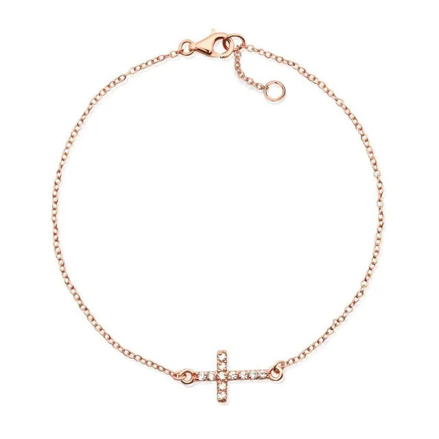 JEWLIX SB0118 Armband 925er Silber Rosé Kreuz