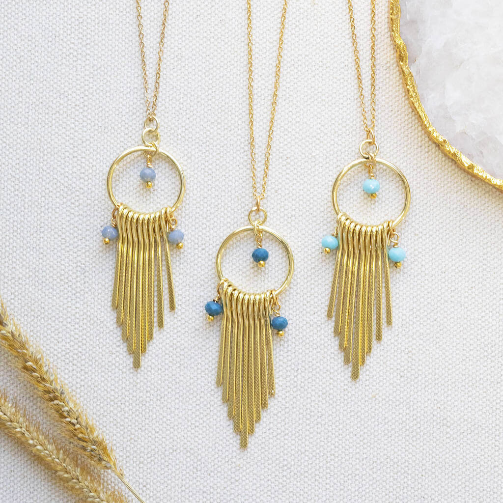 Joy by Corrine Smith Tapered Statement Halskette Gold Fransen