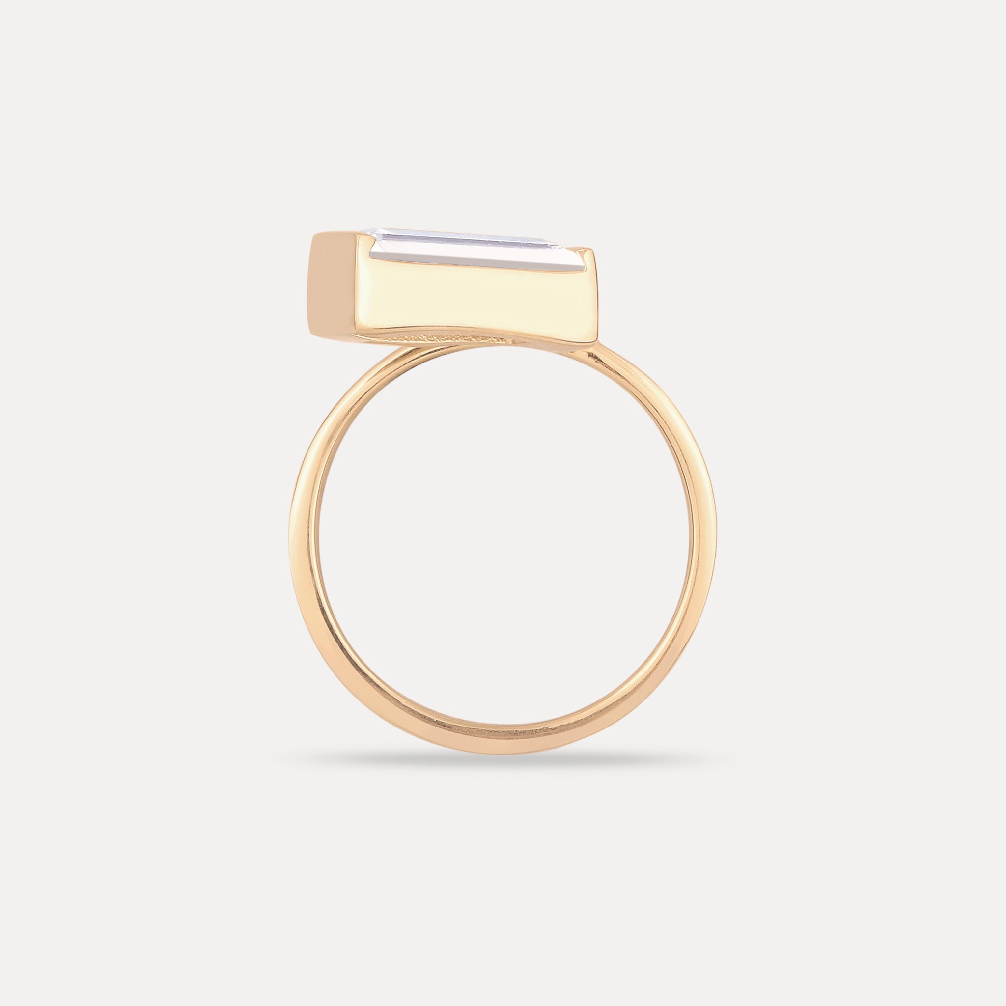Stilnest Beryll Balance Baguette Ring 585 Gold Gr.54 Edelstein