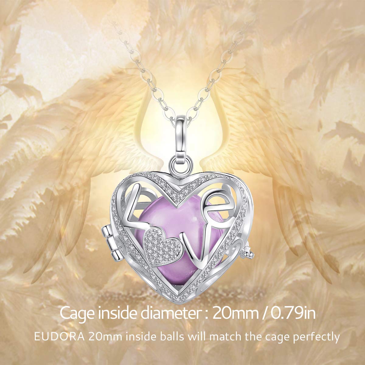 Eudora Harmony Bola Love Halskette 20mm Herz