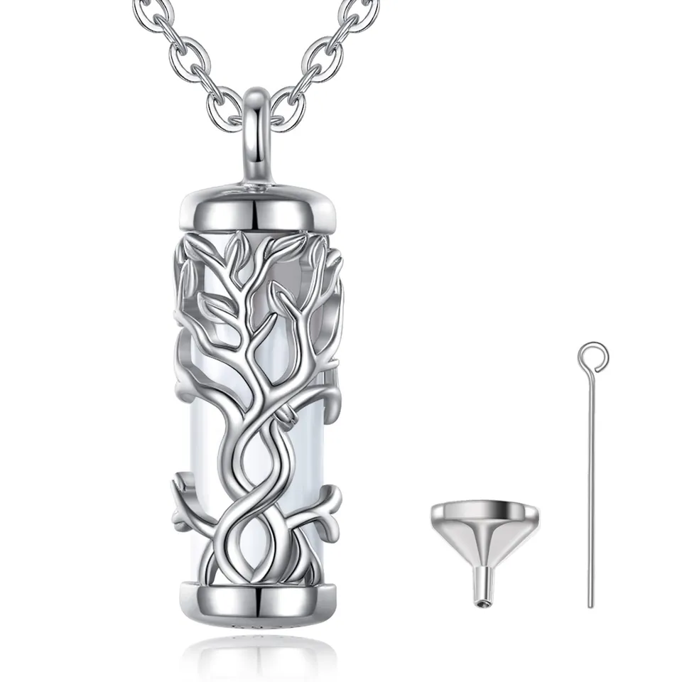 Eudora Harmony D1 Lebensbaum Urnenkette Silber 50cm Andenken