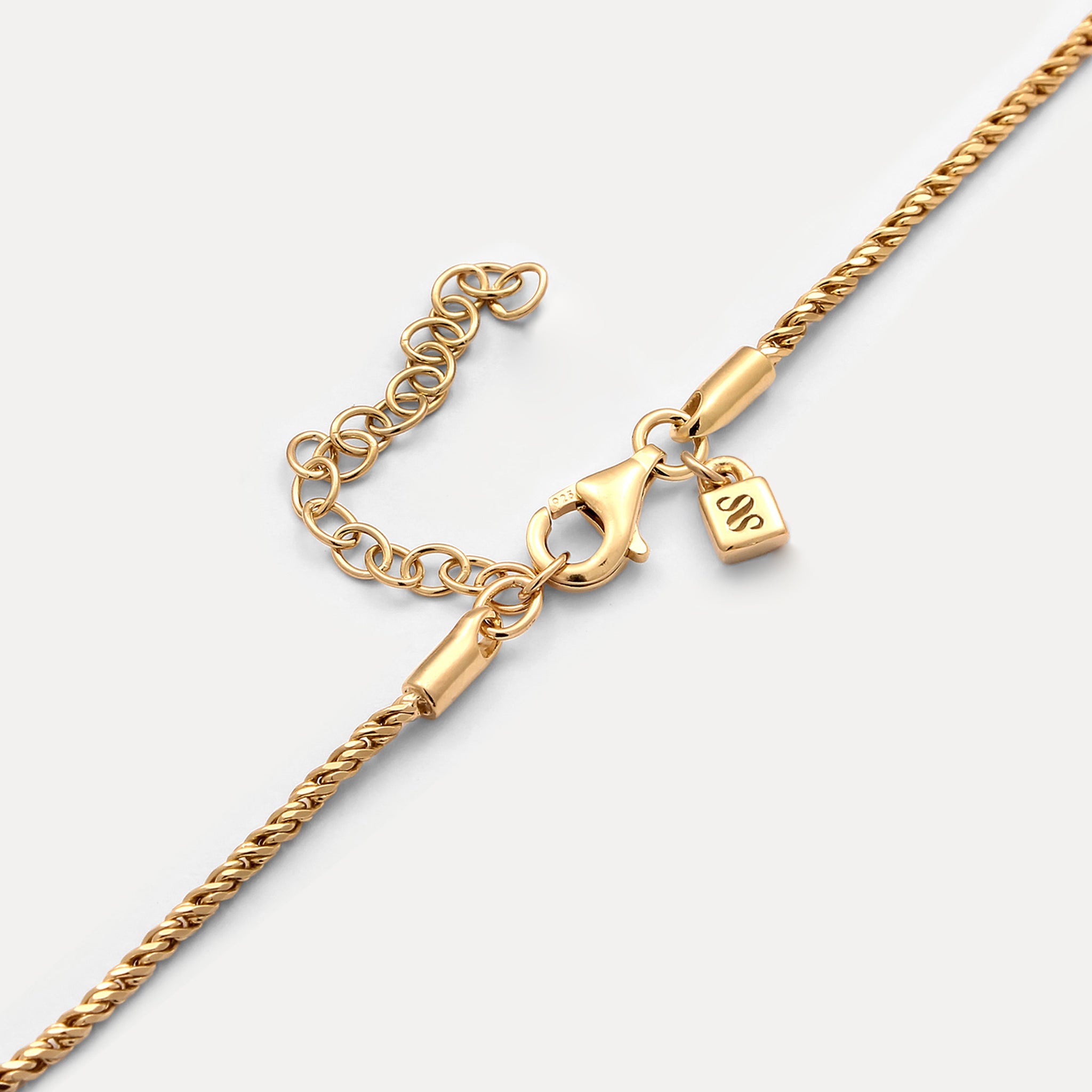 Stilnest Spiral Chain Fußkette Gold Vermeil verstellbar