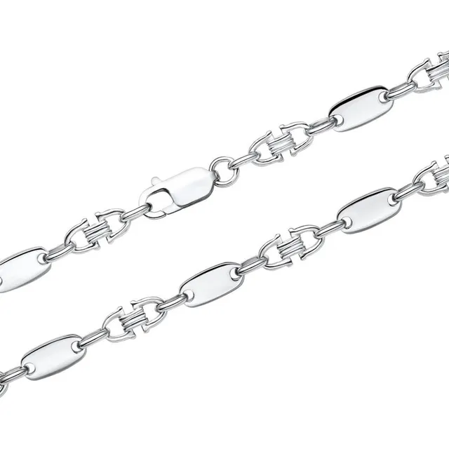 JEWLIX Panzerketten Plattenkette Silber Herren 70 cm