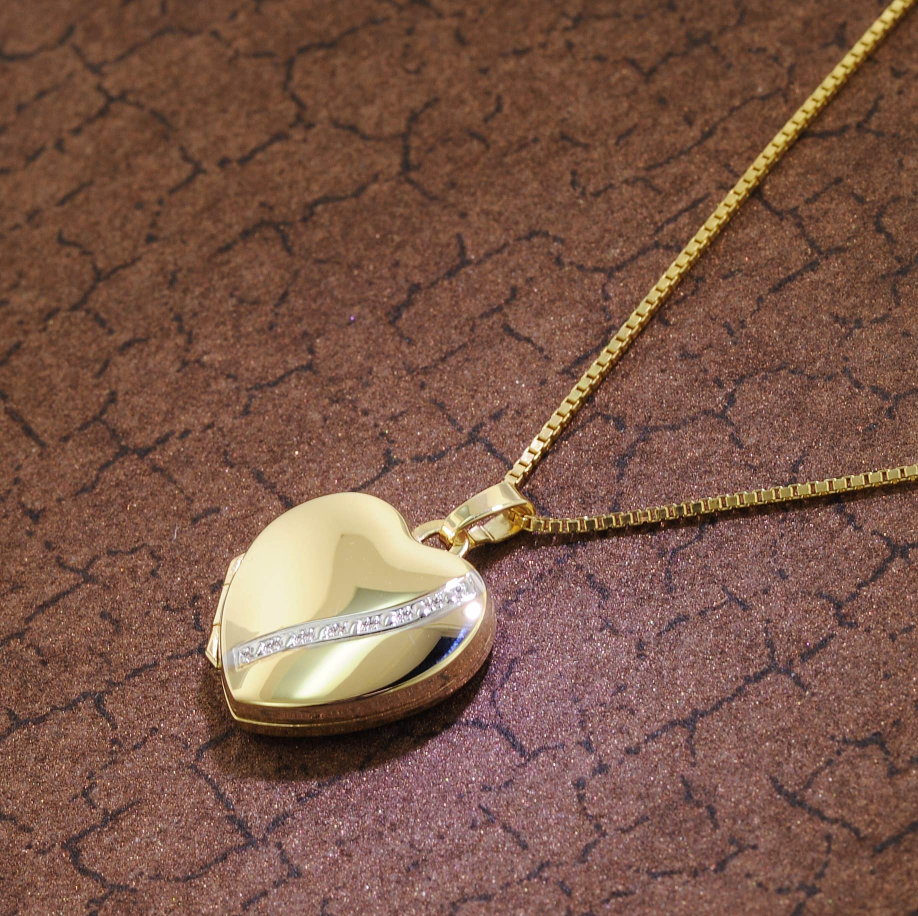 trendor Halsketten Medaillon Herz Gold 333 42 cm Kette