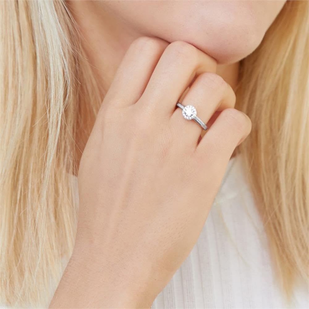 JEWLIX Verlobungsring 925 Silber Größe 54 Zirkonia rhodiniert