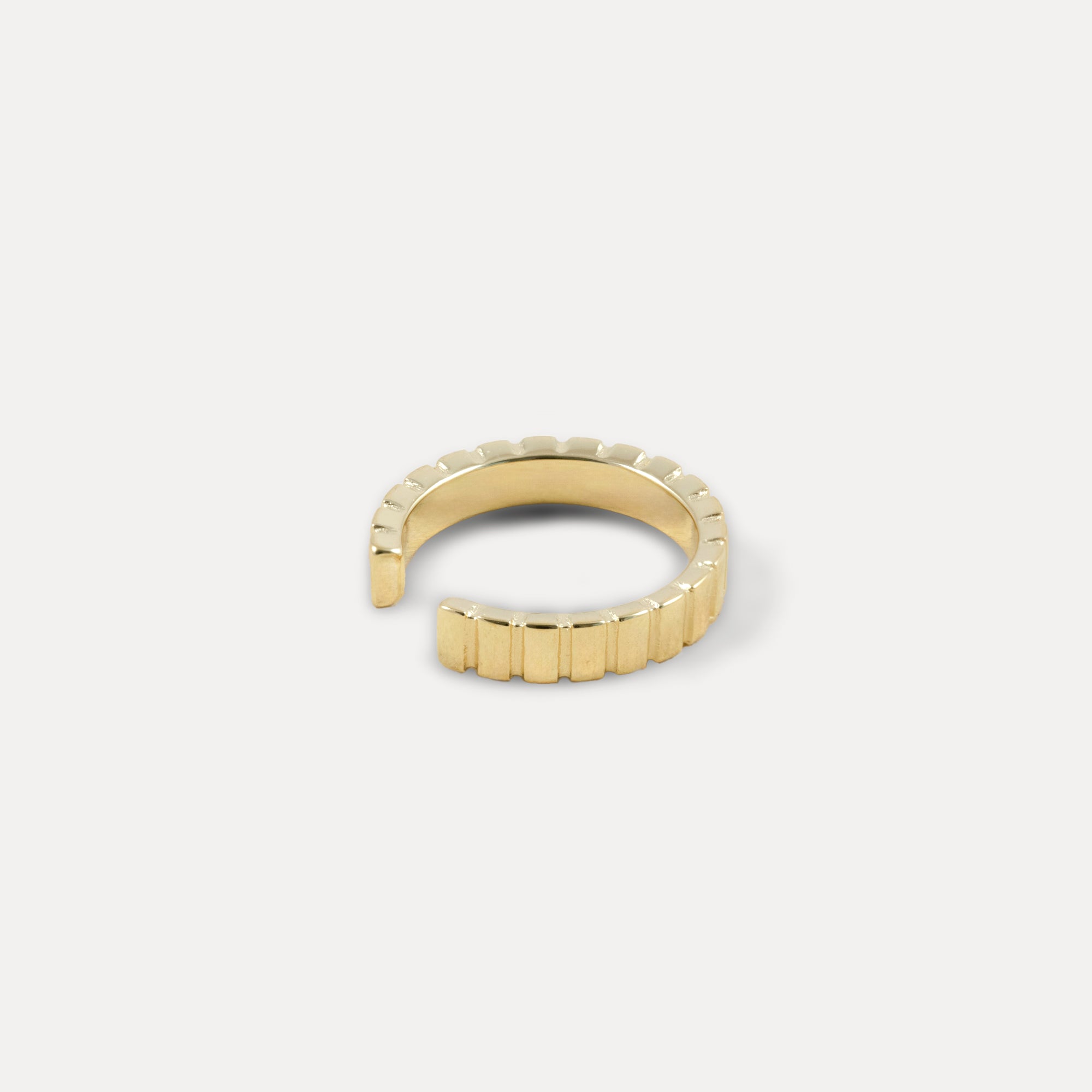 Stilnest Ridged Ear Cuff 585 Gold 14k Massivgold Ohrringe