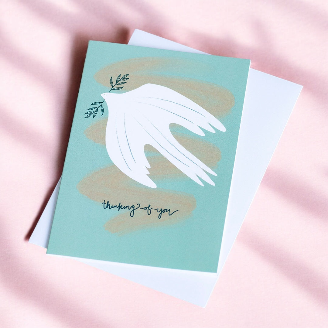 Joy by Corrine Smith Prints & Cards Thinking of You Dove Karte A6 Taube