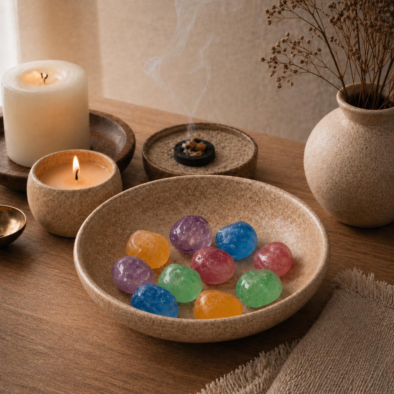 NKlaus Healing Crystals Selenit-Kugel-Set 10x 3,5cm Edelsteine