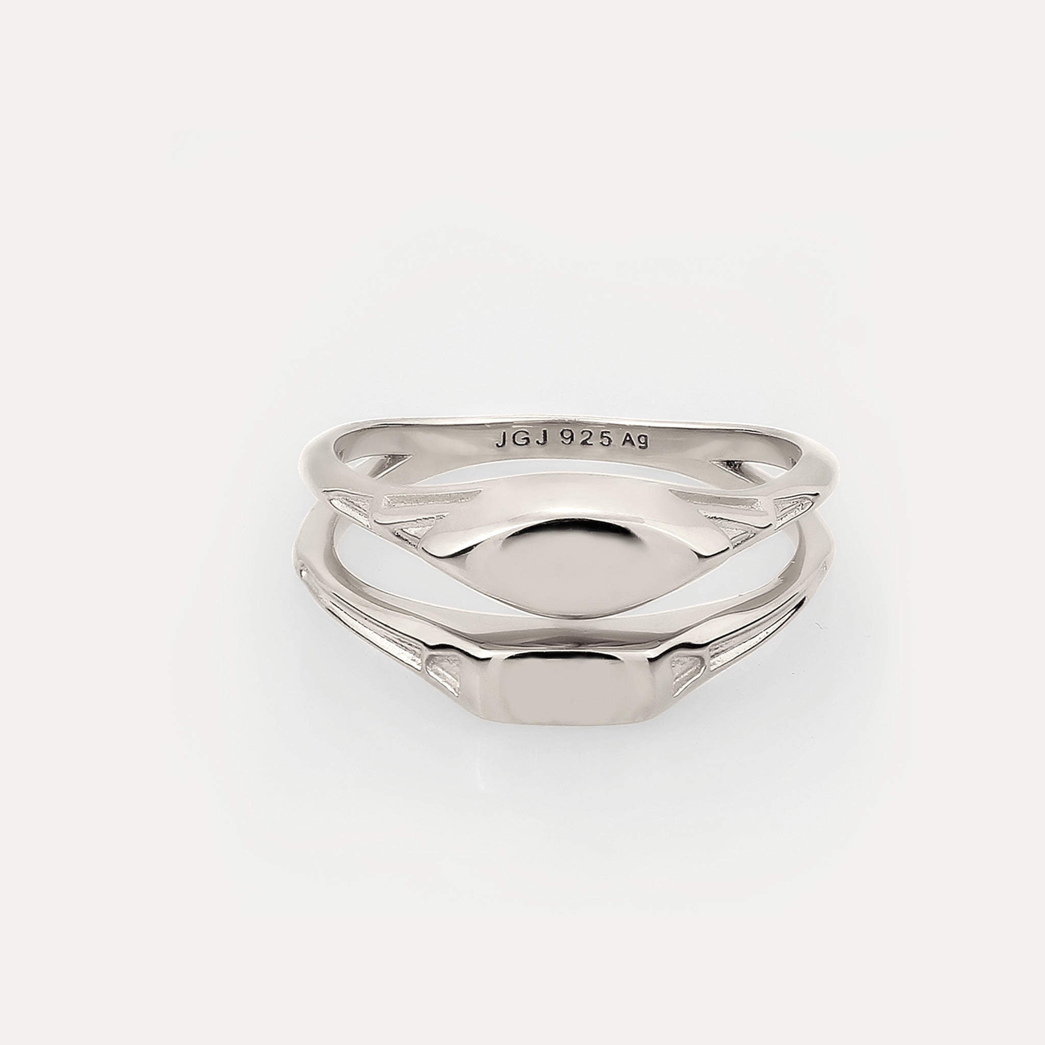 Stilnest Double Siegelring Vermeil Silber