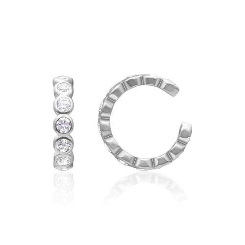 JEWLIX Ohrstecker Ear Cuffs Zirkonia 925 Silber Weiß Paar