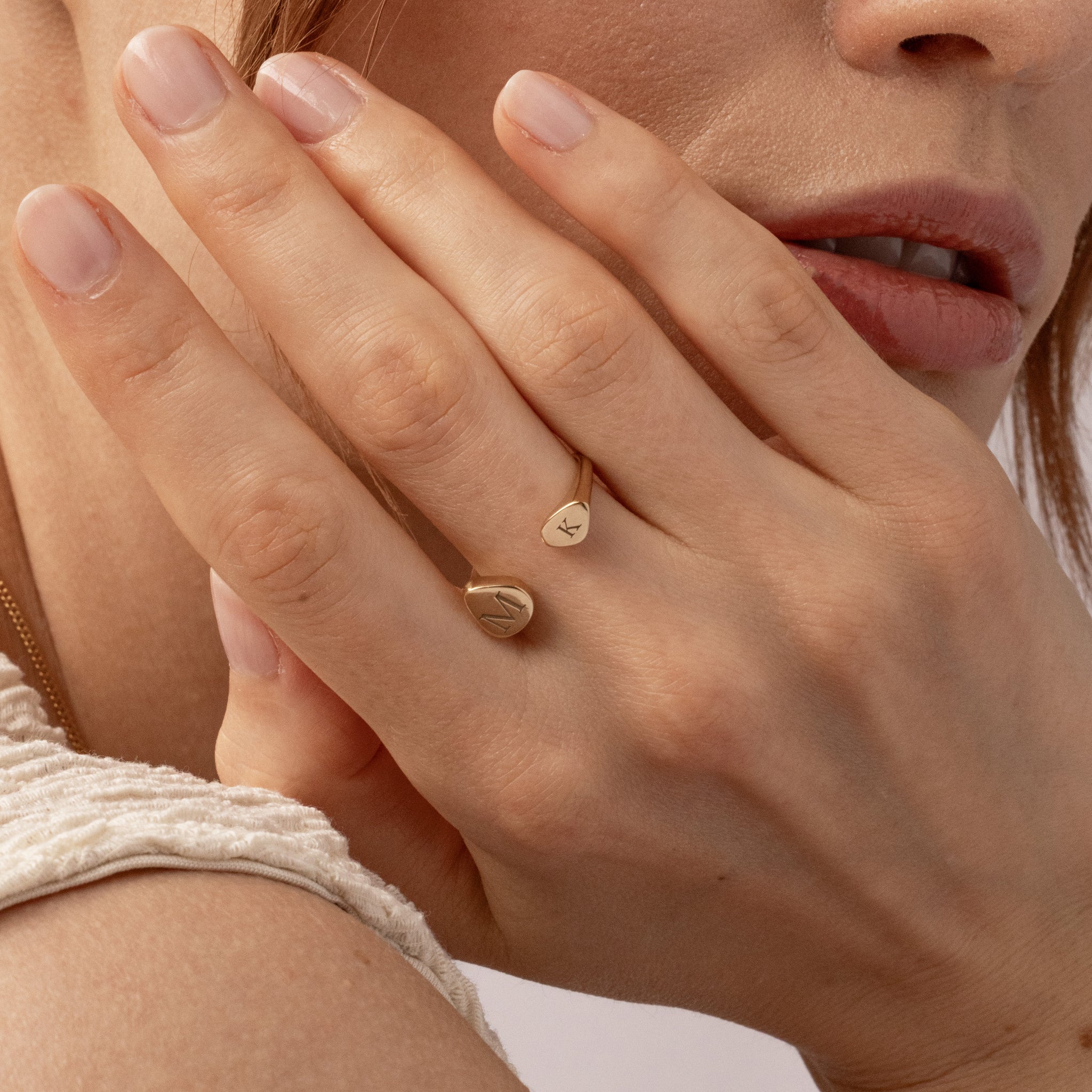 Stilnest Canyon Ring 24k Gold Vermeil gravierbar Gr. 52