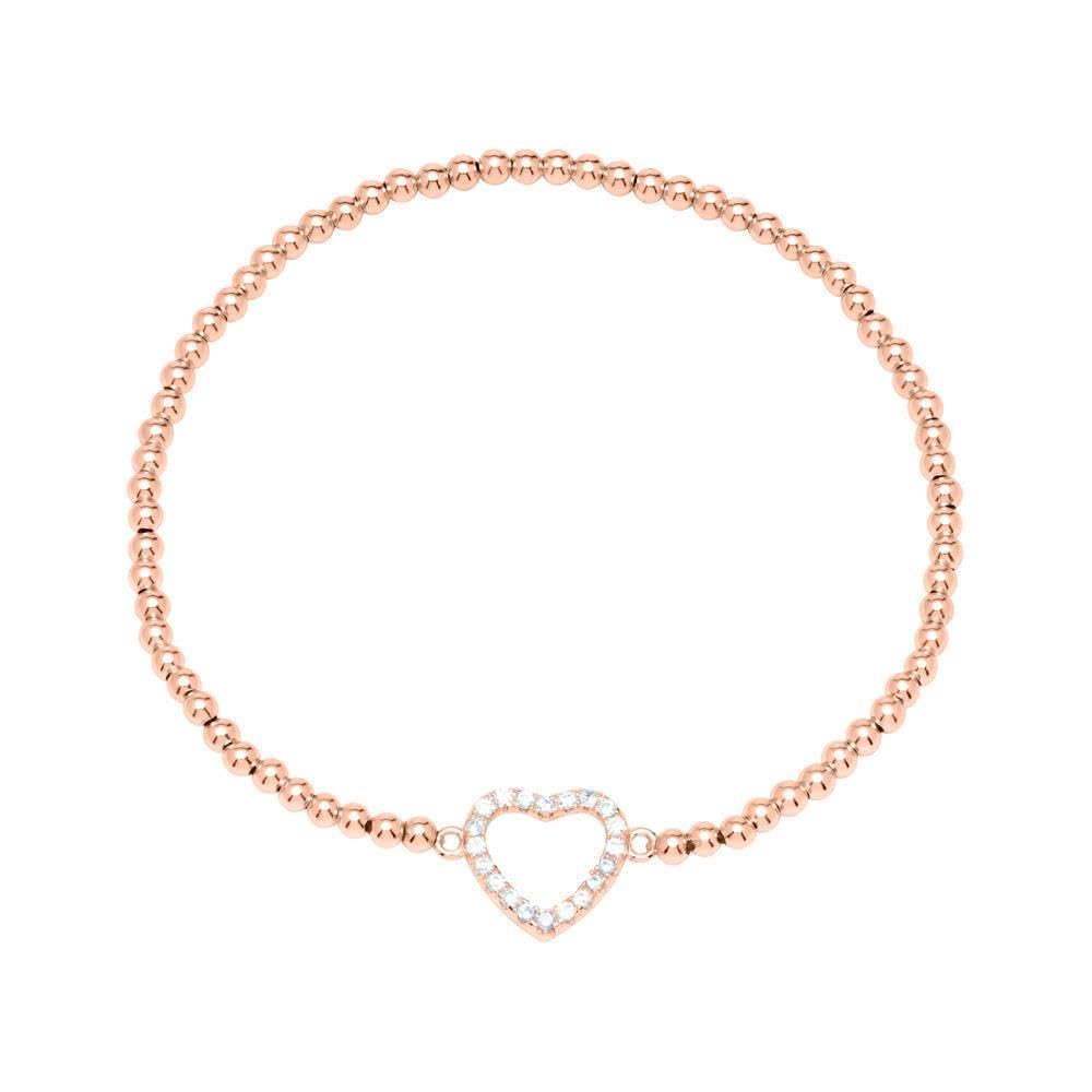 JEWLIX ID-Armbänder Herzarmband 925er Silber rosé Zirkonia