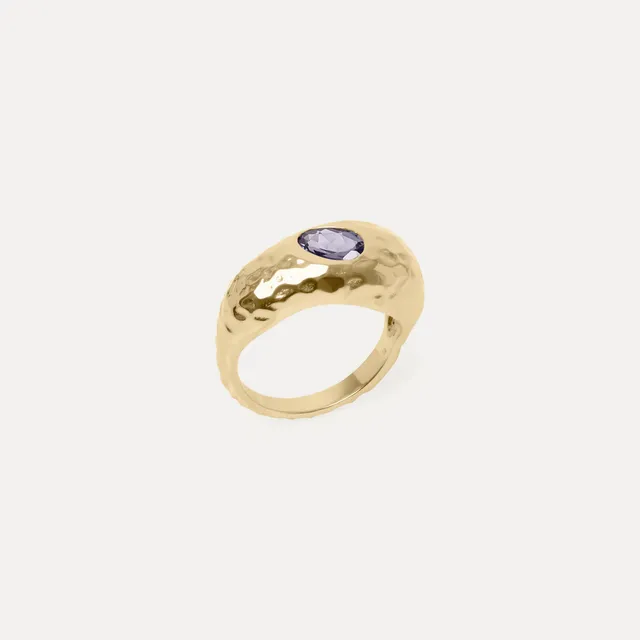 Stilnest Violet Fizz Cocktail Ring Iolith 585 Gold 52