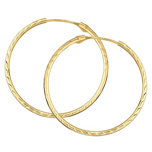 NKlaus Paar Creolen 333 Gelbgold Ohrringe 1,1 mm Gelbgold