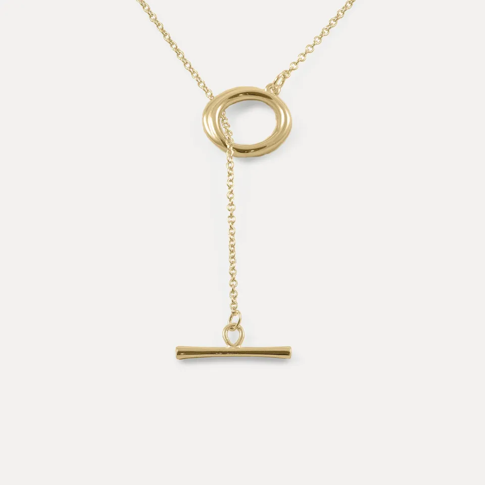 Stilnest Bonds Path Loop Lariat Kette 585 Gold 55cm