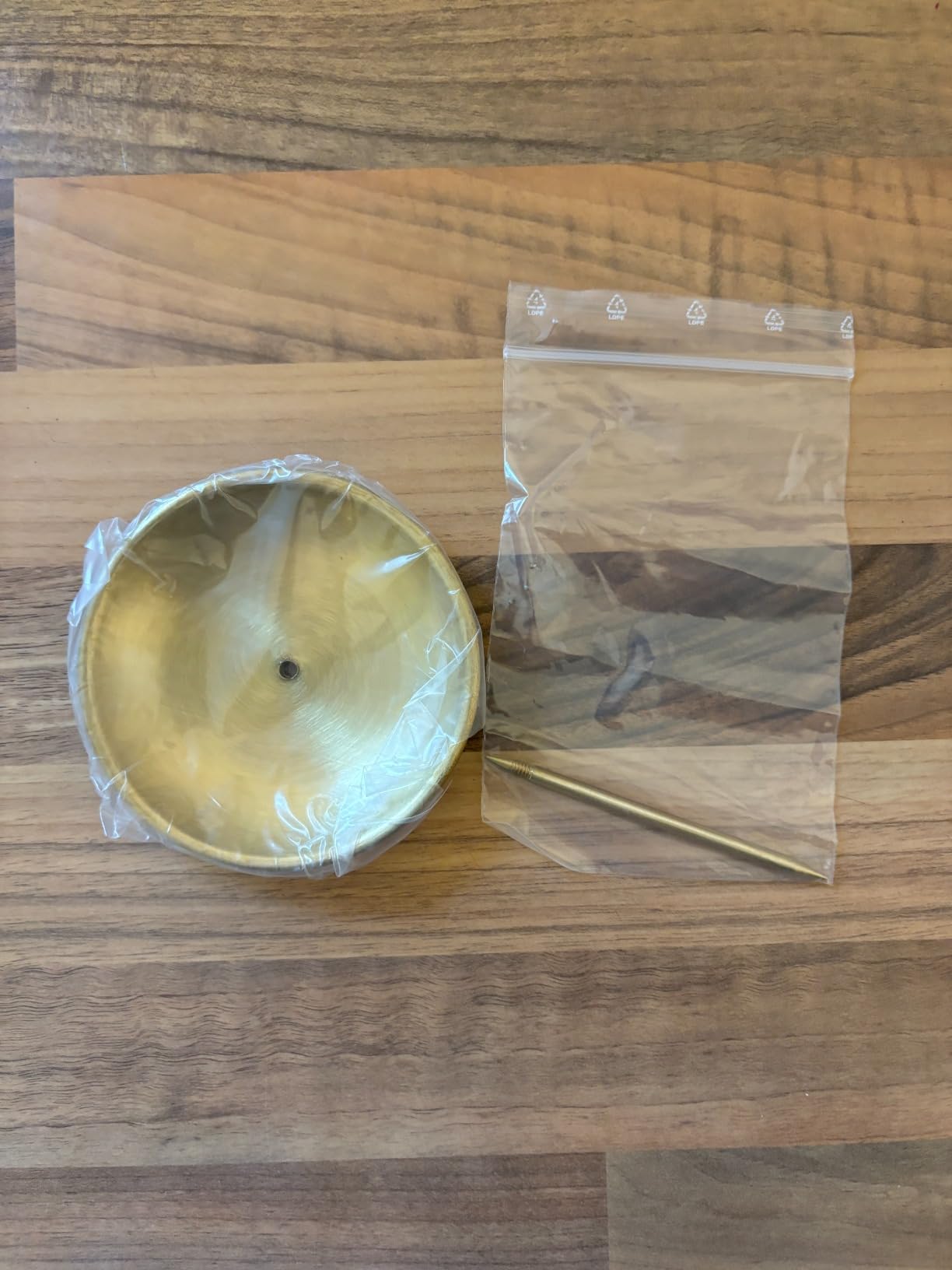 NKlaus Adventskranz Kerzenhalter mit Dorn Messing matt Ø8 cm