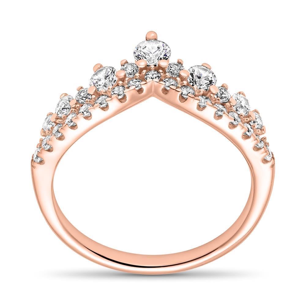 JEWLIX Damenring 925 Silber rosévergoldet Zirkonia 50