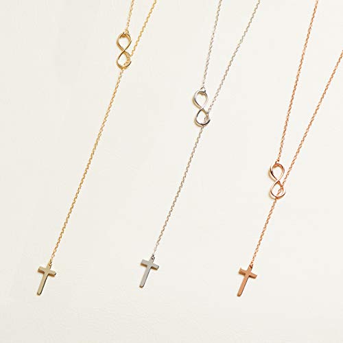 JEWLIX Infinity Kreuz Y-Kette 925 Silber Anhänger