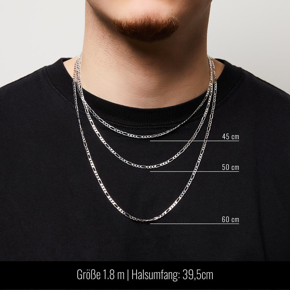 JEWLIX Figaroketten FK0035 Halskette 925 Silber 60 cm 3,5 mm